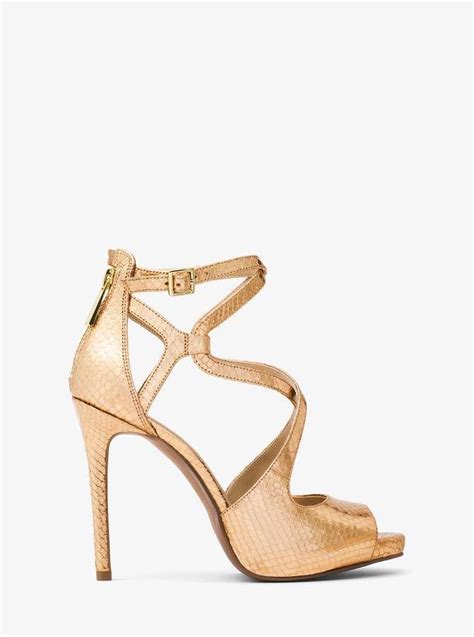 michael kors catia sandal|Michael Michael Kors Catia Embossed Leather Sandals .